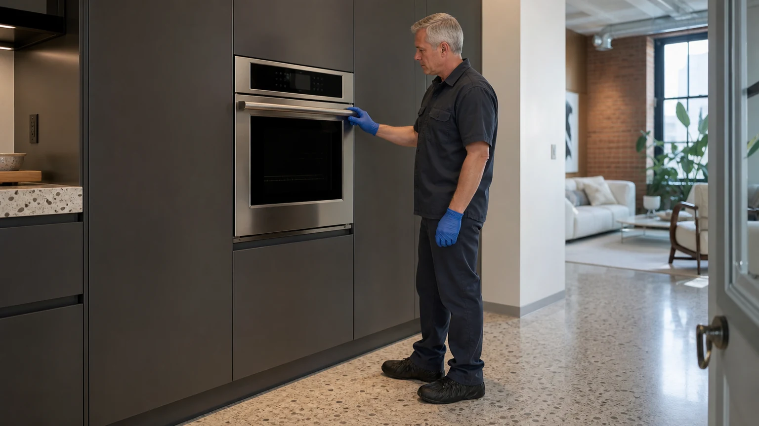 Built-in wall oven diagnostic visit in the service area